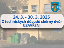 Informujeme o uzavření sběrného dvora ve dnech 24.3 - 30.3.2025 0
