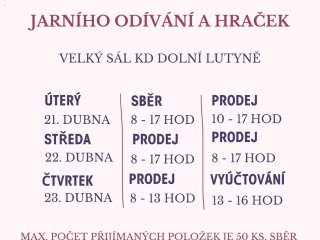 Jarní burza dětského odívání a hraček 
