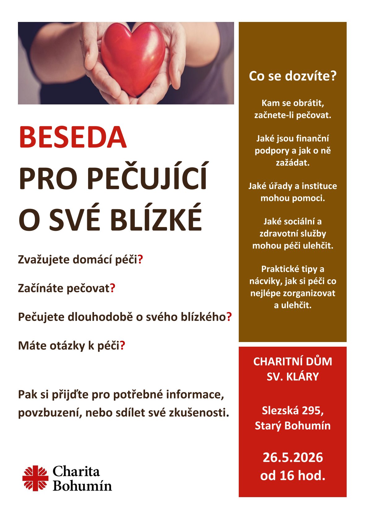 Beseda pro pečující o své blízké 